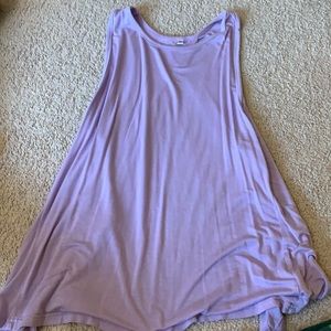 Purple open-backed tank top